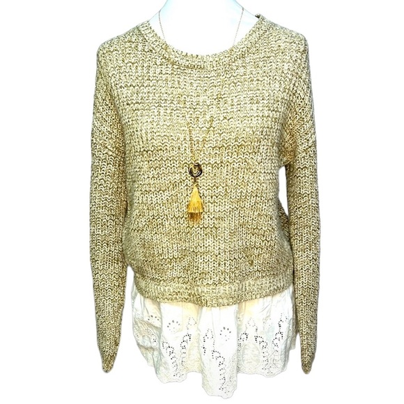 Altar'd State Sweaters - Altar’d State Eyelet Hem Sweater